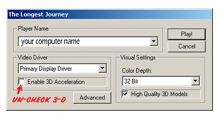 Longest Journey pop-up box